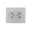 KARINA Розетка двойная б/з ПБТ жемчужно-белый перламутр (10шт/120шт)