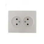 KARINA Розетка двойная б/з ПБТ жемчужно-белый перламутр (10шт/120шт)