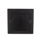 MIRA Выключатель двойной чёрный бархат со вставкой (10шт/120шт)