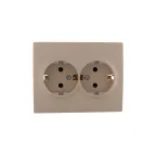                  KARINA Розетка двойная с/з керамика крем (10шт/120шт)
               