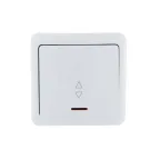 VIOLA Выключатель проходной с подсветкой белый (12шт/144шт)