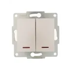 KARINA Выключатель двойной с подсветкой жемчужно-белый перламутр (10шт/120шт)
