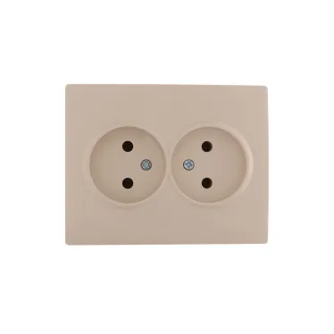 KARINA Розетка двойная б/з ПБТ крем (10шт/120шт)