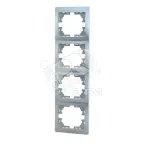 MIRA Рамка 4-ая вертикальная метал серый б/вставок