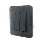 KARINA Выключатель тройной чёрный бархат (10шт/120шт)