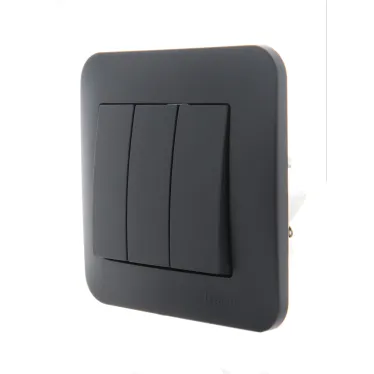 KARINA Выключатель тройной чёрный бархат (10шт/120шт)