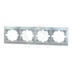                  MIRA Рамка 4 поста горизонтальная серый металлик без вставок
               