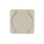 VIOLA Розетка с/з с крышкой керамика крем (12шт/144шт)