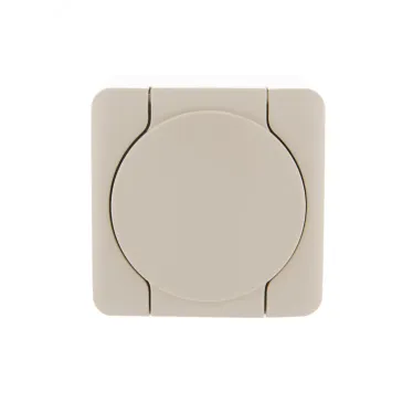 VIOLA Розетка с/з с крышкой керамика крем (12шт/144шт)