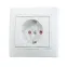 MIRA Розетка с заземлением со шторками белая