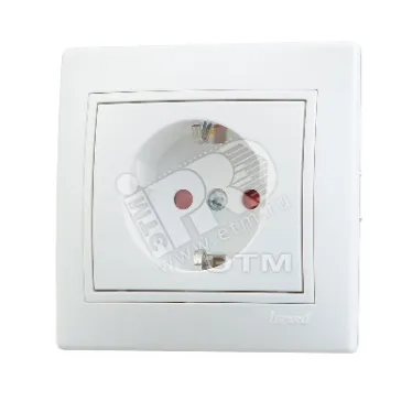 MIRA Розетка с заземлением со шторками белая