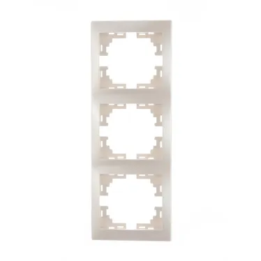 MIRA Рамка 3 поста вертикальная жемчужно-белый перламут без вставок