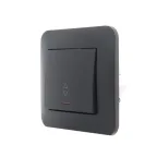 KARINA Выключатель проходной с подсветкой чёрный бархат (10шт/120шт)