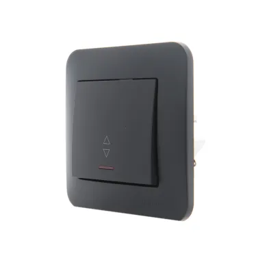 KARINA Выключатель проходной с подсветкой чёрный бархат (10шт/120шт)