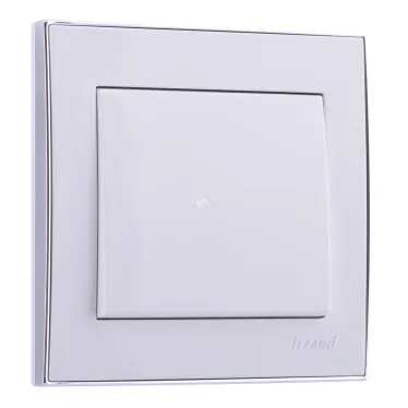 RAIN Выключатель белый с боковой вставкой хром