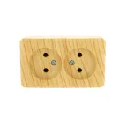 VIOLA Розетка двойная б/з закрытый корпус керамика белёный дуб (12шт/144шт)