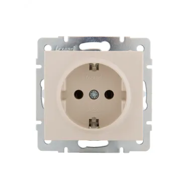 Розетка RAIN с заземлением керамика крем механизм