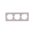 Рамка RAIN 3-ая горизонтальная жемчужно-белый перламутр с боковой вставкой