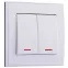 Выключатель RAIN двойной с подсветкой белый
