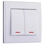 Выключатель RAIN двойной с подсветкой белый