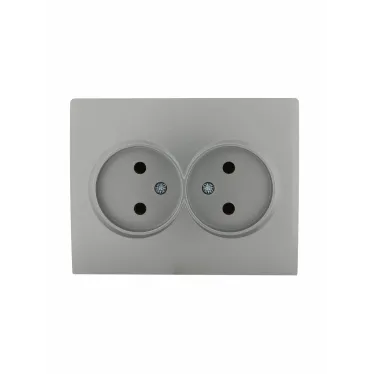 KARINA Розетка двойная б/з ПБТ матовое серебро (10шт/120шт)