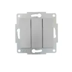 KARINA Выключатель тройной матовое серебро (10шт/120шт)