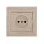 Розетка RAIN без заземления керамика крем