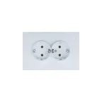 ZIMA Розетка 2-ая с/з ПБТ белая безвинтовой зажим/клемма LEZARD