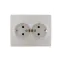 KARINA Розетка двойная с/з керамика жемчужно-белый перламутр (10шт/120шт)