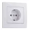 Розетка RAIN с/з керамика белая