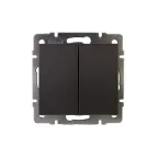 Выключатель RAIN двойной черный графит матовый механизм