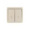 VIOLA Выключатель проходной двойной крем (12шт/144шт)