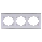                  RAIN Рамка 3 поста горизонтальная белая с боковой вставкой хром
               