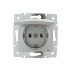                  KARINA Розетка с/з с крышкой ПБТ матовое серебро (10шт/120шт)
               