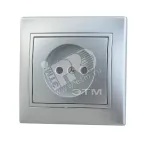                  MIRA Розетка без заземления металлик серая
               