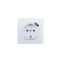 ZIMA Розетка с/з + USB разъем белая LEZARD