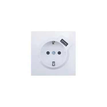 ZIMA Розетка с/з + USB разъем белая LEZARD