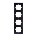 KARINA Рамка 4-ая вертикальная б/вст чёрный бархат (10шт/120шт)