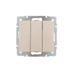 Выключатель RAIN тройной крем механизм
