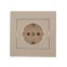 Розетка RAIN с защитой от детей керамика крем