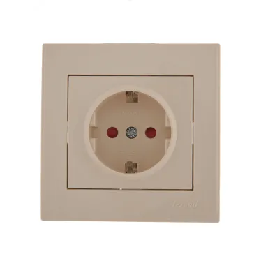 Розетка RAIN с защитой от детей керамика крем