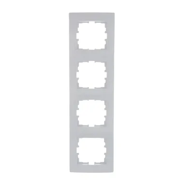KARINA Рамка 4-ая вертикальная б/вст белая (10шт/120шт)