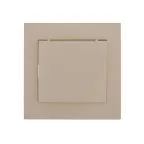 Розетка RAIN с/з с крышкой керамика крем