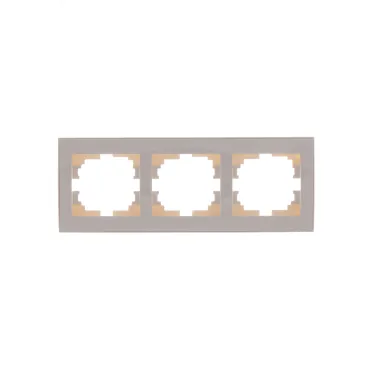 Рамка RAIN 3-ая горизонтальная крем с боковой вставкой