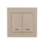 Выключатель RAIN двойной с подсветкой крем