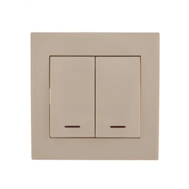 Выключатель RAIN двойной с подсветкой крем