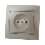 Мира Розетка без заземления керамика жемчужно-белый перламутр со вставкой