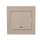 Выключатель RAIN проходной с подсветкой крем