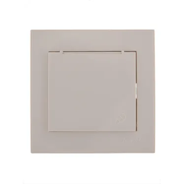 Розетка RAIN с/з с крышкой керамика белая