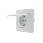 KARINA Розетка с/з с крышкой ПБТ белая (10шт/120шт)